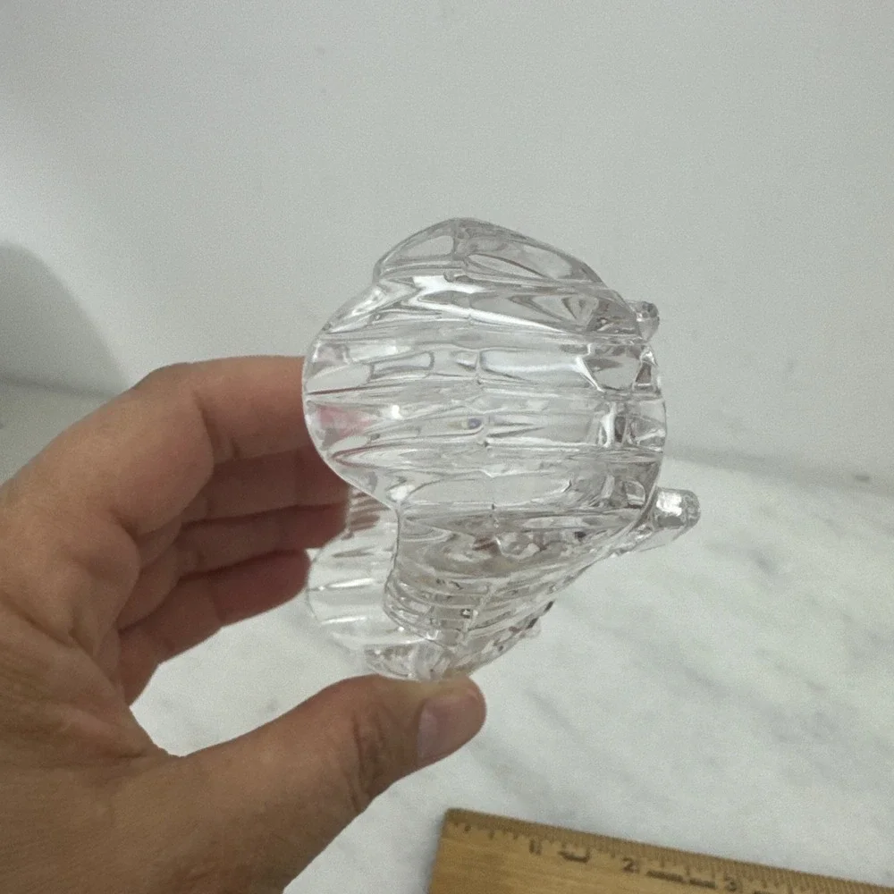 3 VTG Clear Zipper Cut Glass Barbell Knife Rests And Took Pick Holder